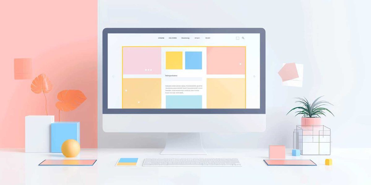 home page mockup design cartoon