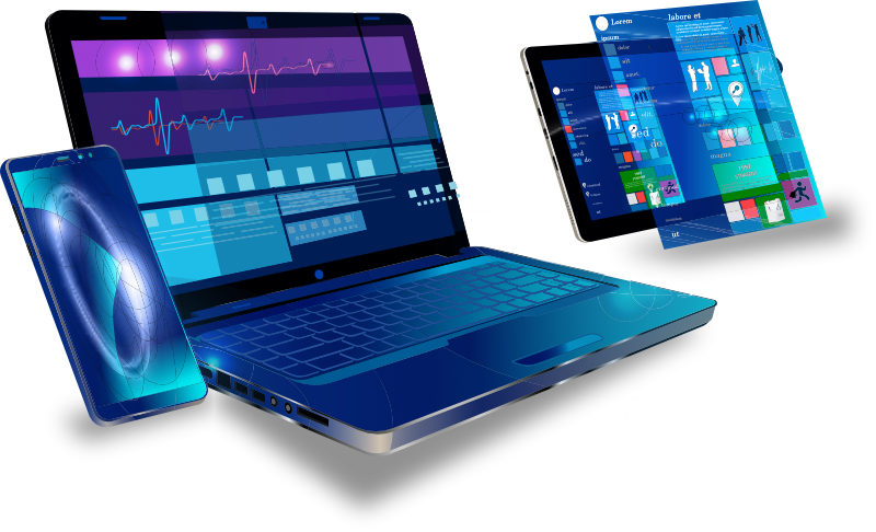 Laptop, tablet and mobile