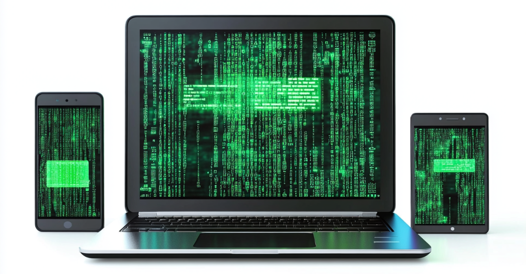 Laptop and mobile devices showing a responsive website