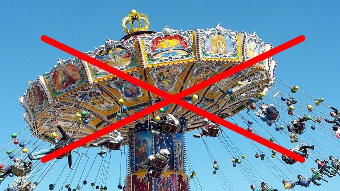 An image of a carousel crossed out with a red x